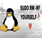Tux: SUDO RM -RF YOURSELF